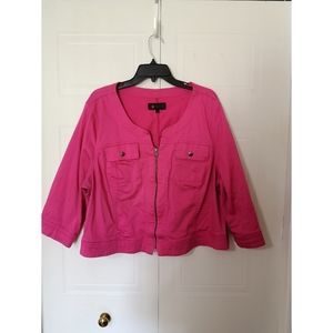 Hot Pink Crop Length Bomber Jacket